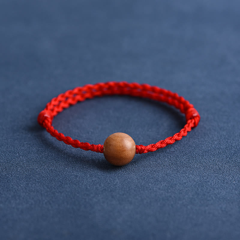 Bracelet de protection en bois de pêcher rouge de 6 mm