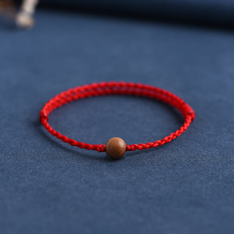 Bracelet de protection en bois de pêcher rouge de 6 mm