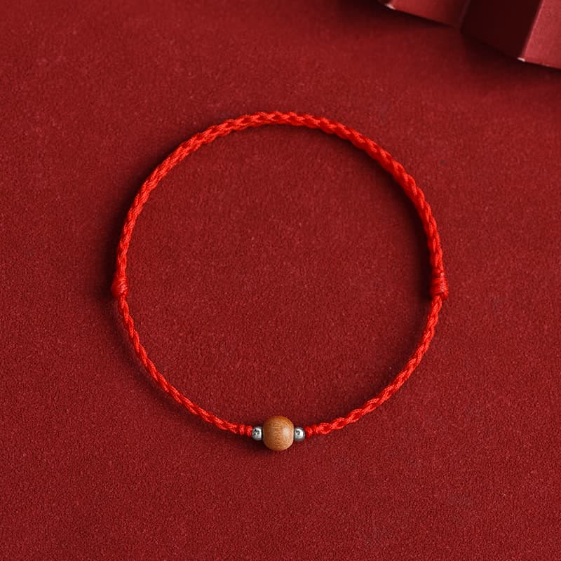 Bracelet de protection en bois de pêcher rouge de 6 mm