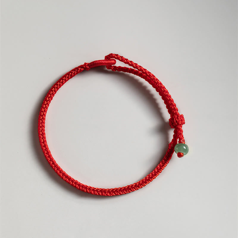 Bracelet de connexion en jade rouge de 6 mm pour la prospérité et la protection