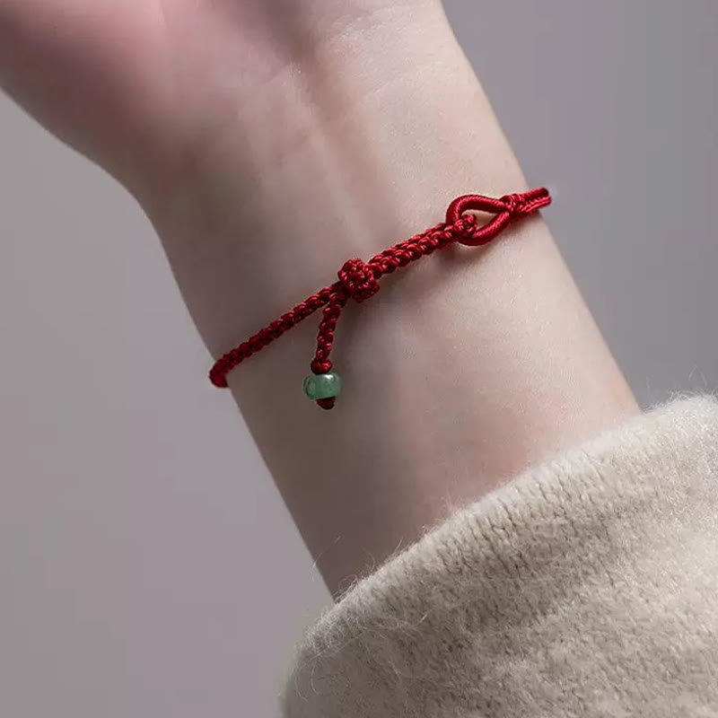 Bracelet de connexion en jade rouge de 6 mm pour la prospérité et la protection