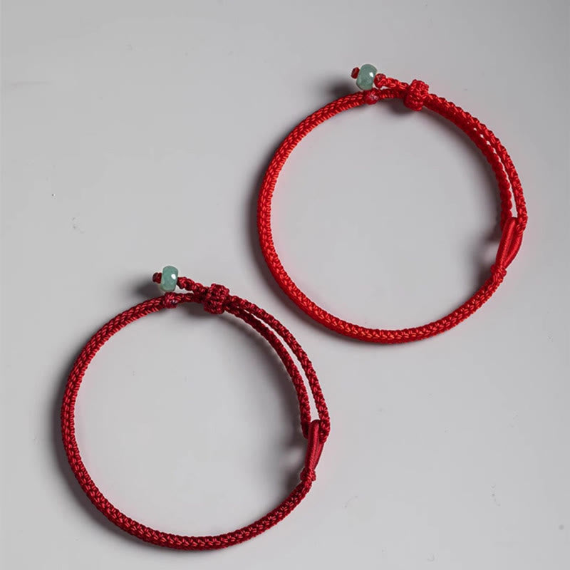 Bracelet de connexion en jade rouge de 6 mm pour la prospérité et la protection