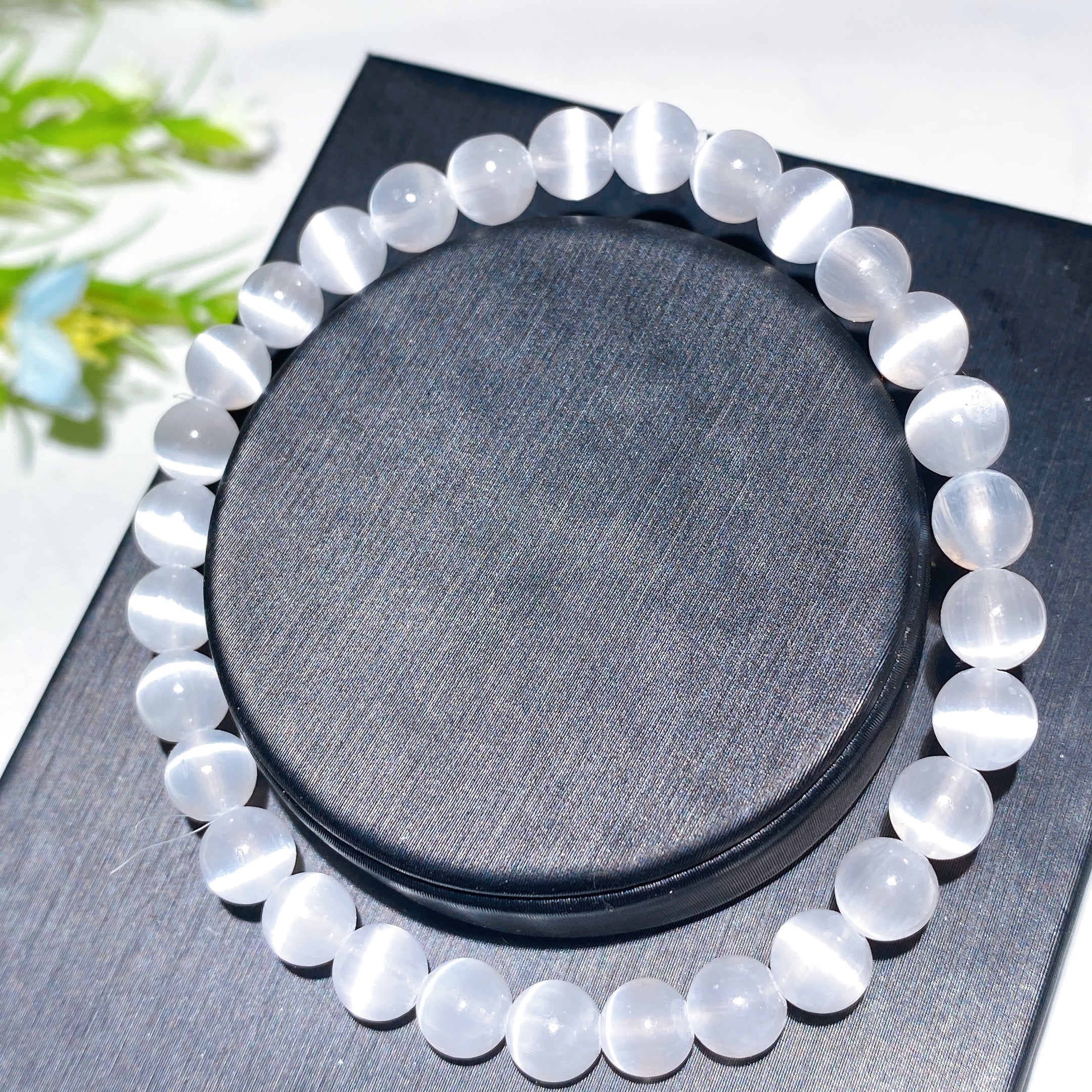 6mm Selenite Crystal Healing Spiritual Bracelet