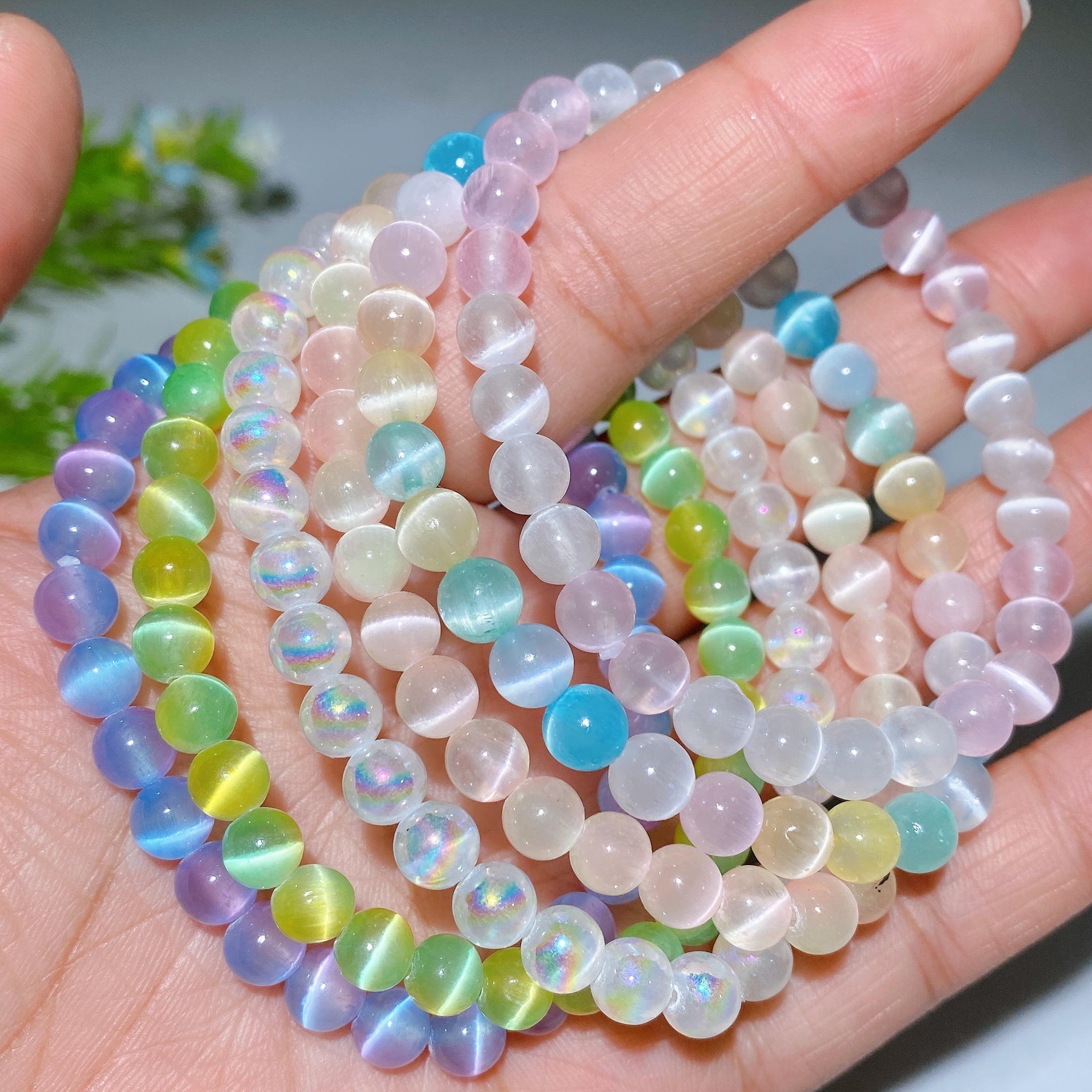 6mm Selenite Crystal Healing Spiritual Bracelet