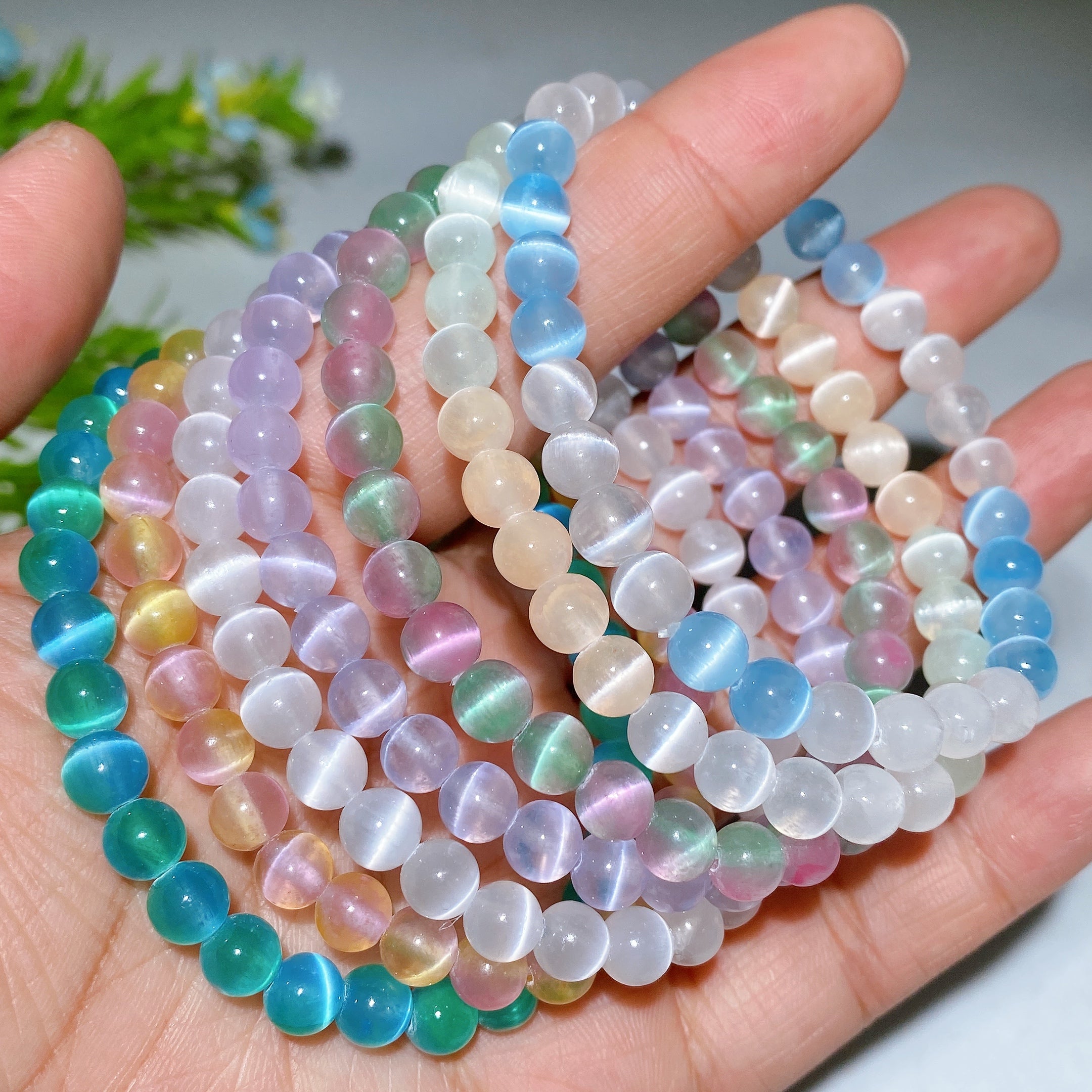 6mm Selenite Crystal Healing Spiritual Bracelet