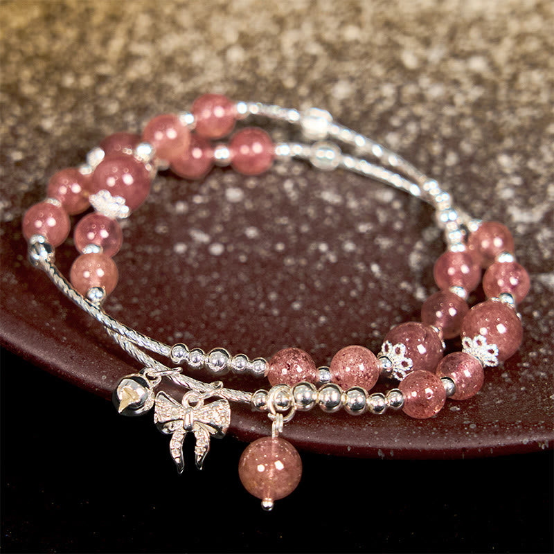 Bracelet en quartz fraise de 6 mm pour femme