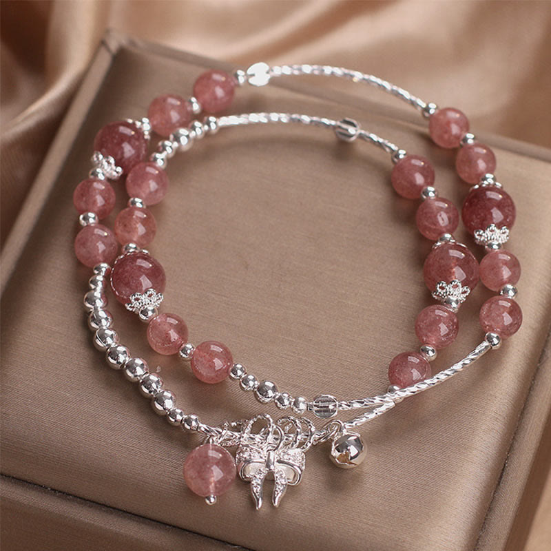 Bracelet en quartz fraise de 6 mm pour femme