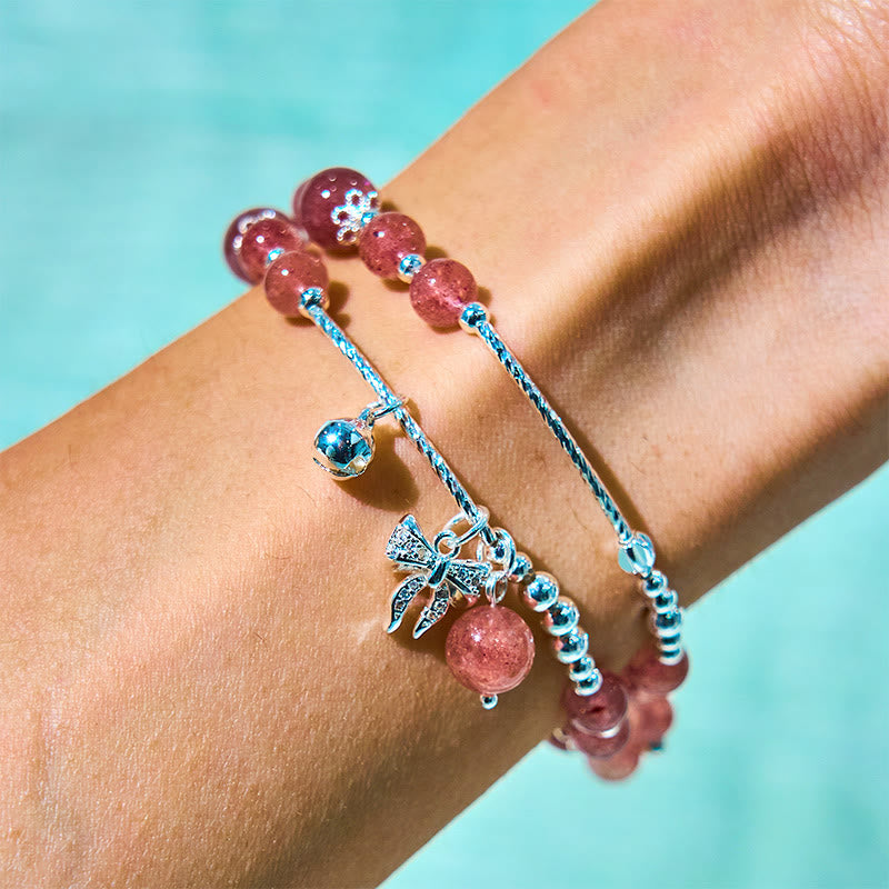 Bracelet en quartz fraise de 6 mm pour femme