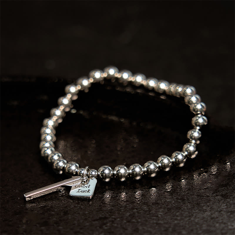 Bracelet spirituel porte-bonheur en acier titane de 6 mm