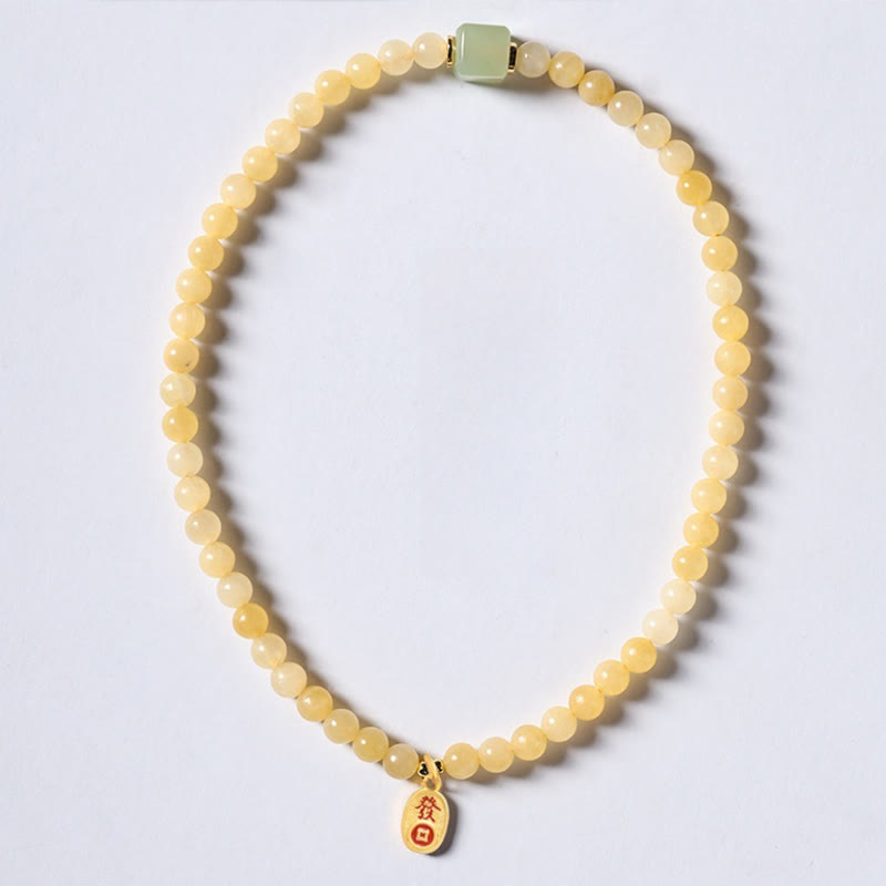 Bracelet de richesse à double cercle en jade topaze de 6 mm