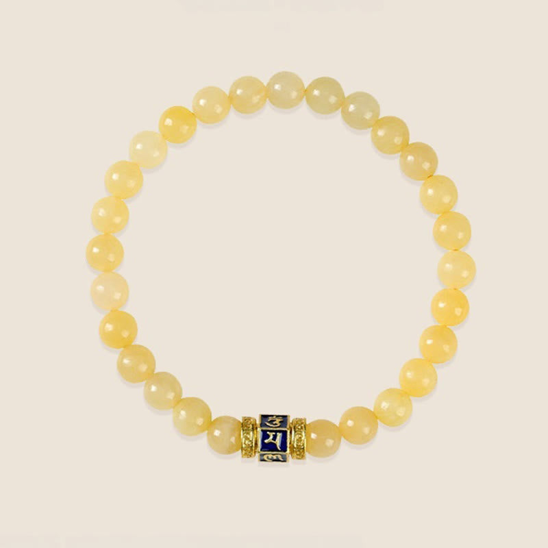 Bracelet avec topaze Om Mani Padme Hum de 6 mm