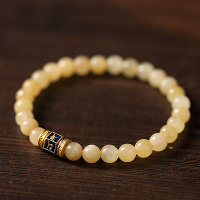 Bracelet avec topaze Om Mani Padme Hum de 6 mm