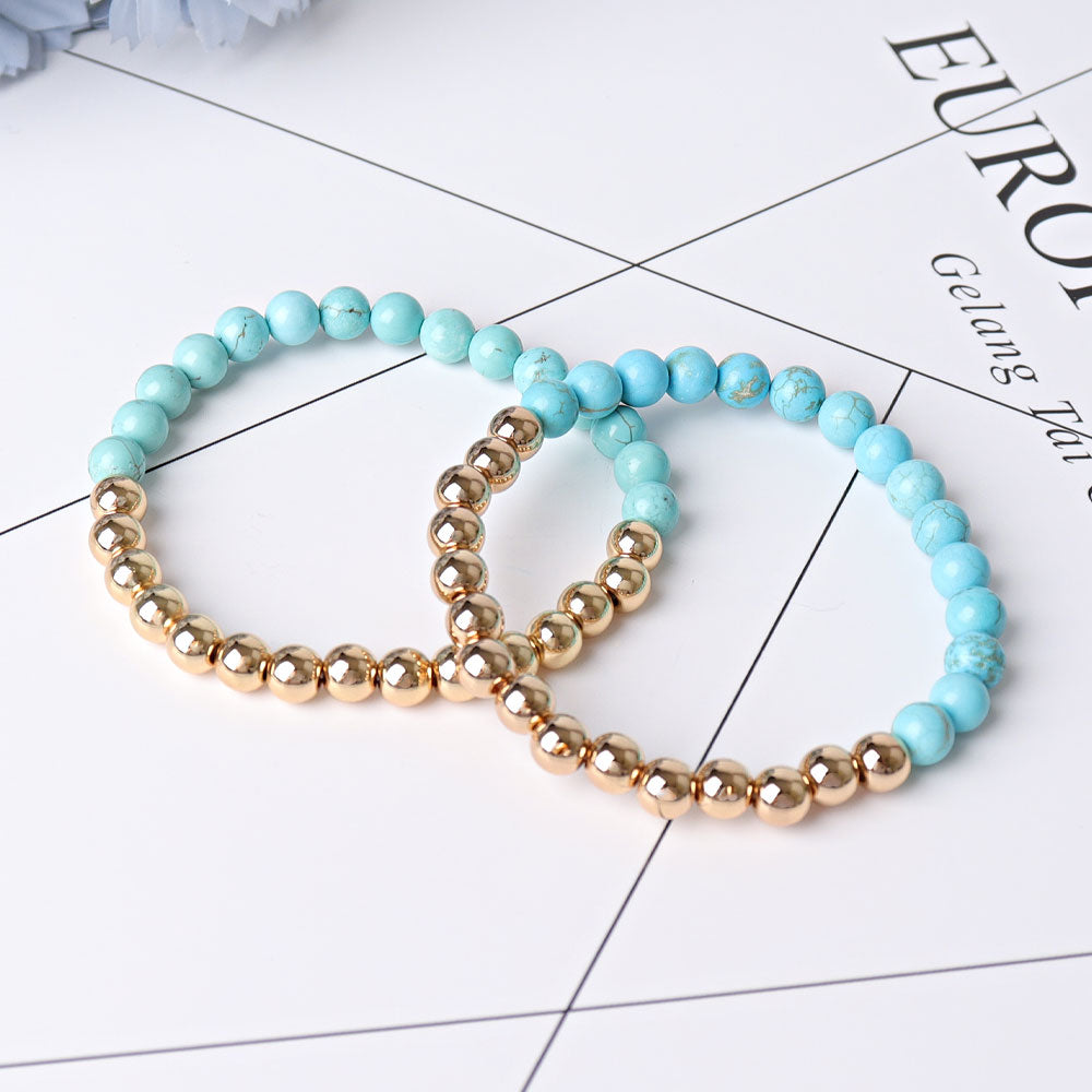 6mm Turquoise Crystal Healing Bracelet for Protection