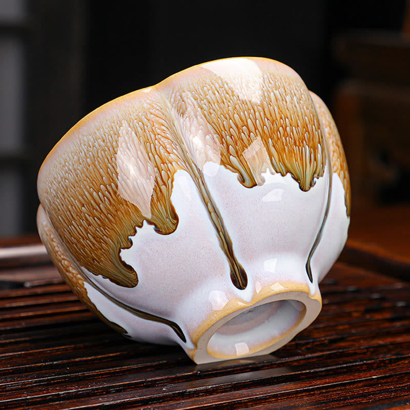 Ensemble de 6 tasses à thé Jianzhan en céramique à motif de fleurs de prunier