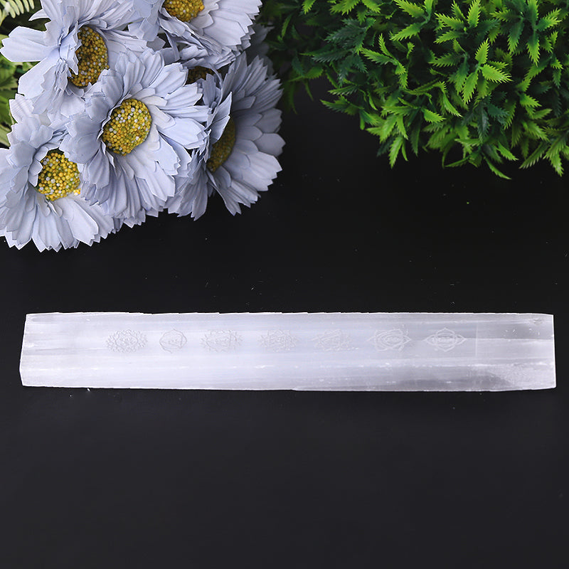 7.5 inch Selenite Chakra Wand for Meditation & Healing