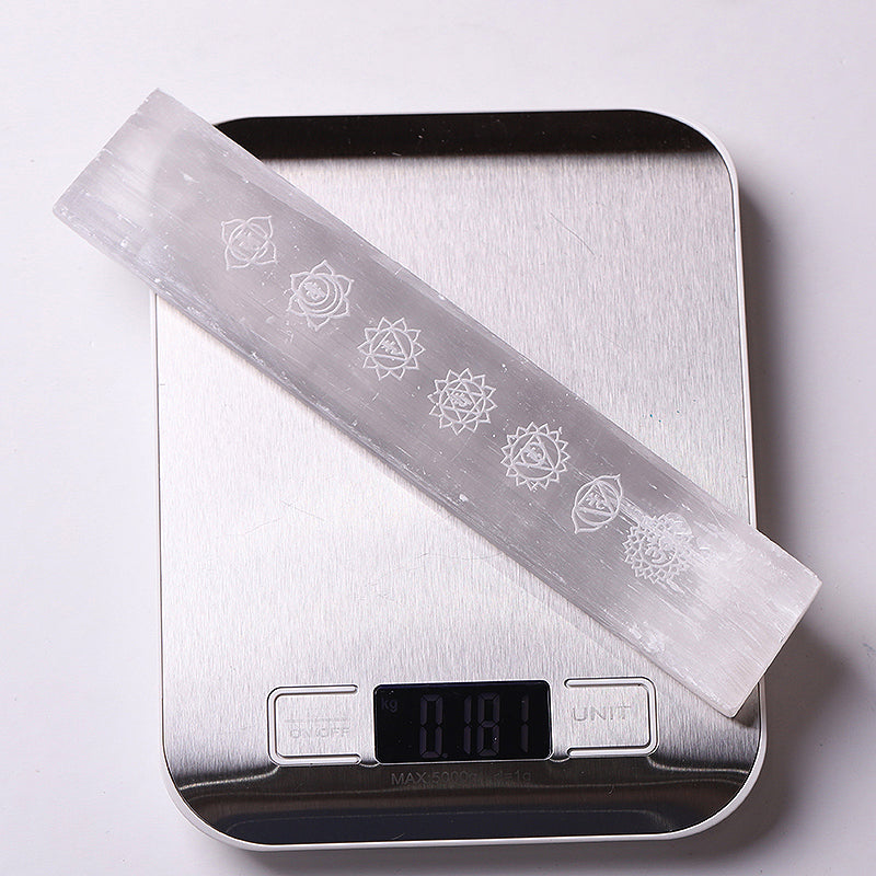 7.5 inch Selenite Chakra Wand for Meditation & Healing