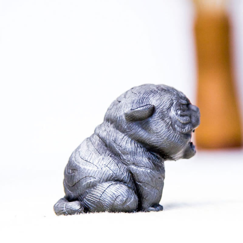 Statuette miniature en résine de poudre de fer représentant un tigre rugissant de 7,5 cm