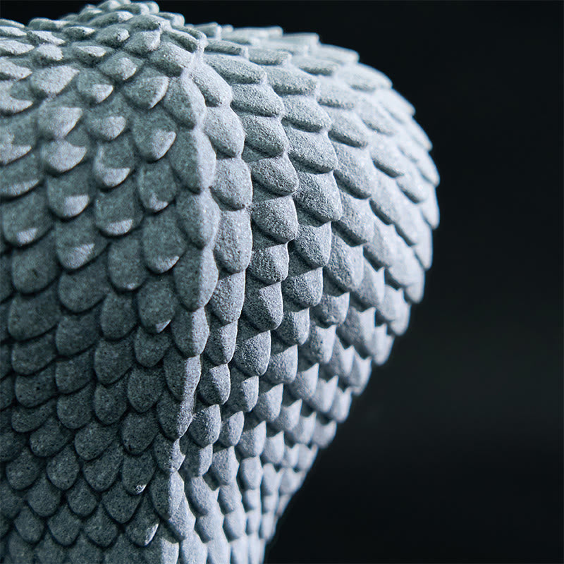 Statue de Bouddha Shakyamuni en grès de 7,5 cm avec symbolisme du serpent