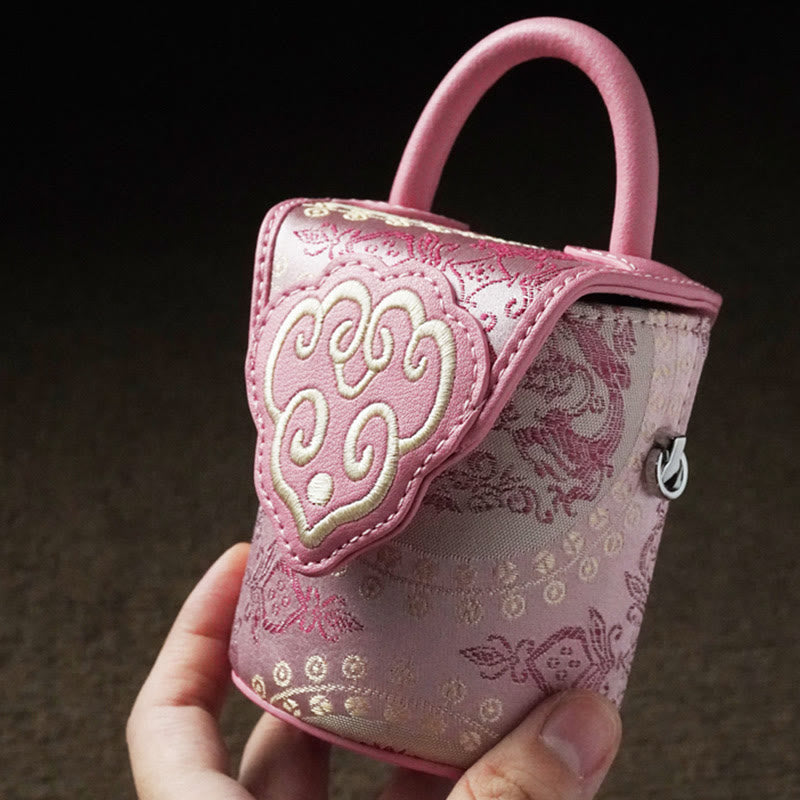 Sac bandoulière en soie Xiangyunsha 7,5 cm Motif nuages ​​de bon augure