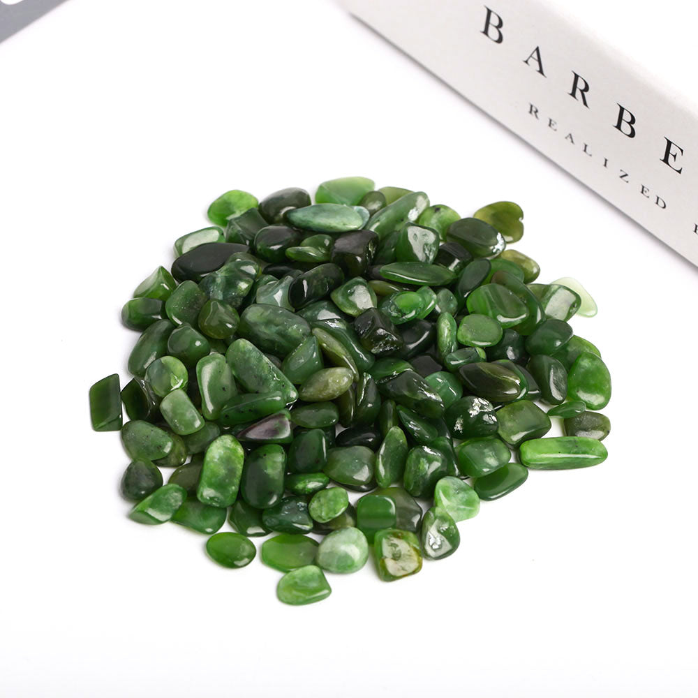 7-9mm Green Jade Tumbled Stones for Healing