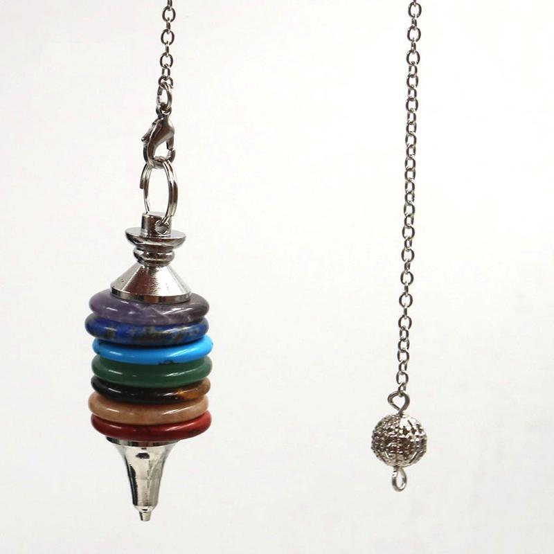 7 Chakra Crystal Cairn Stone Pendulum