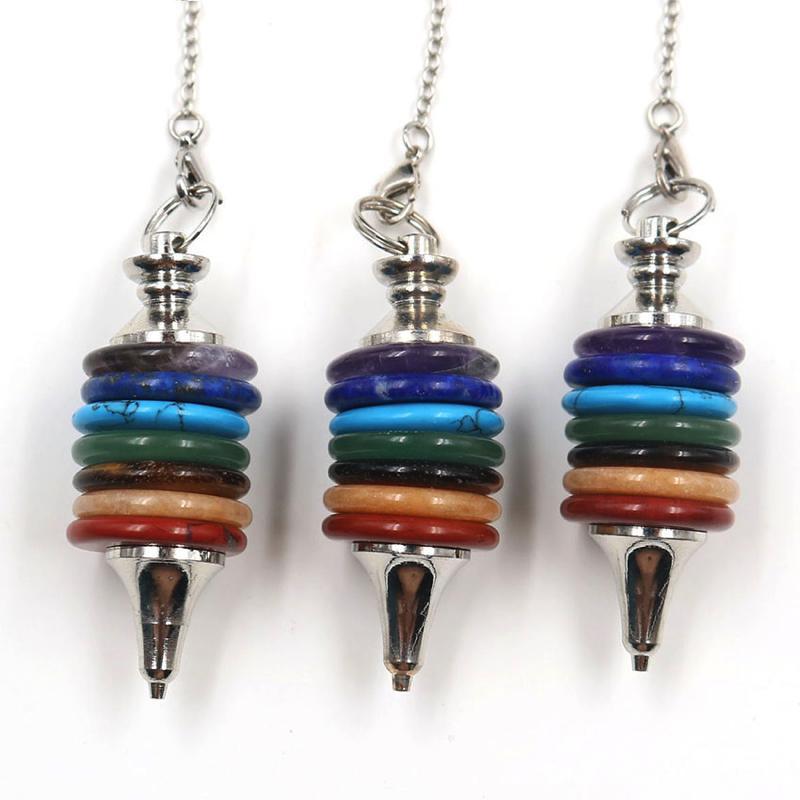 7 Chakra Crystal Cairn Stone Pendulum