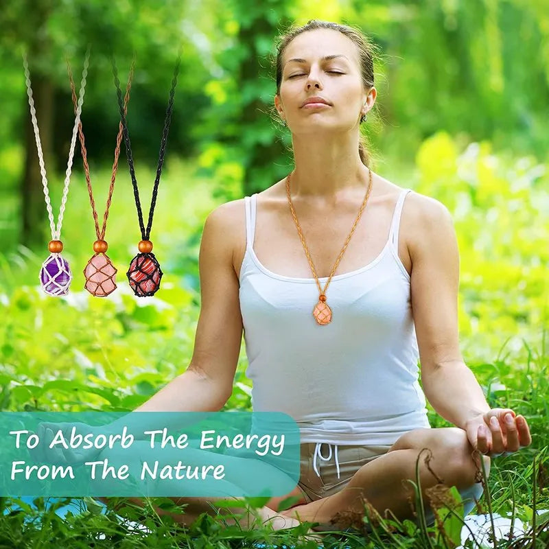 Ensemble de pendentifs en cristal de guérison des 7 chakras 