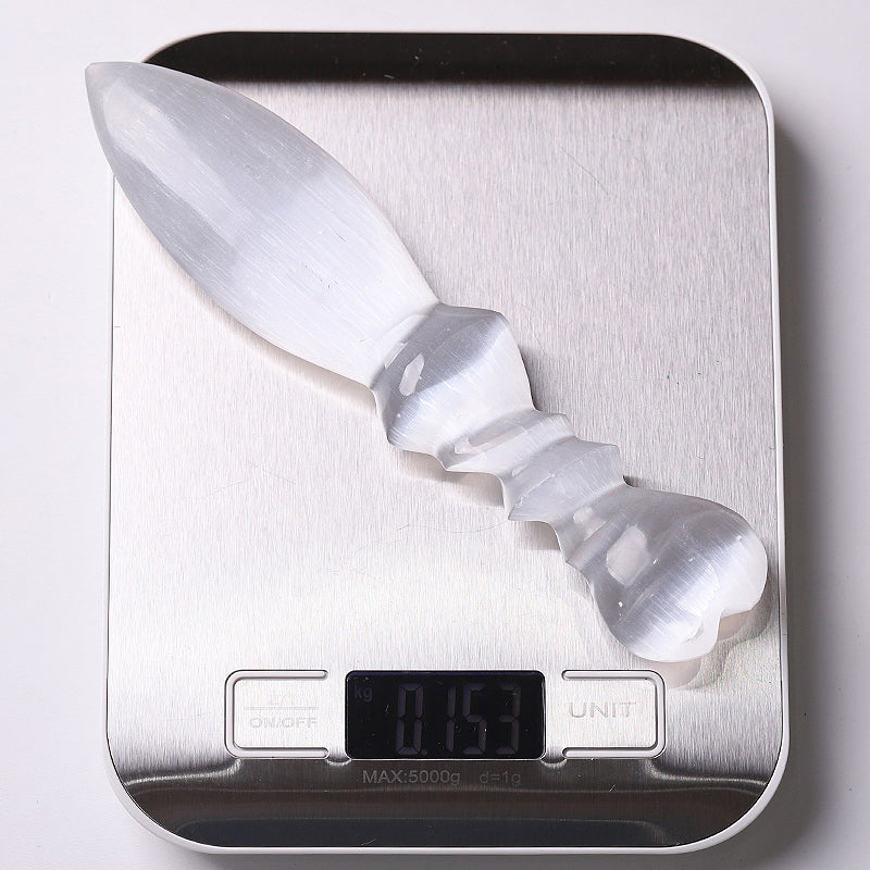7 Inch Selenite Crystal Dagger for Meditation & Healing