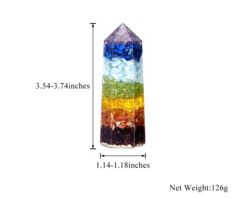Tour de cristal de guérison des chakras à 7 couches
