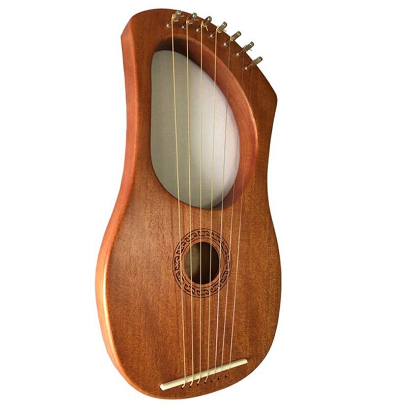 7-String Mahogany Lyre Harp Instrument