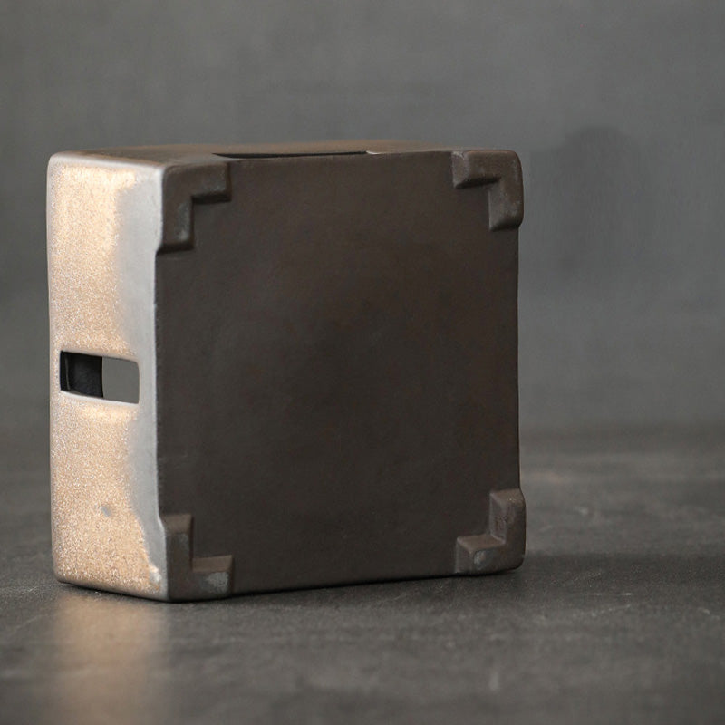 Théière Gongfu rétro en céramique marron 700 ml avec base