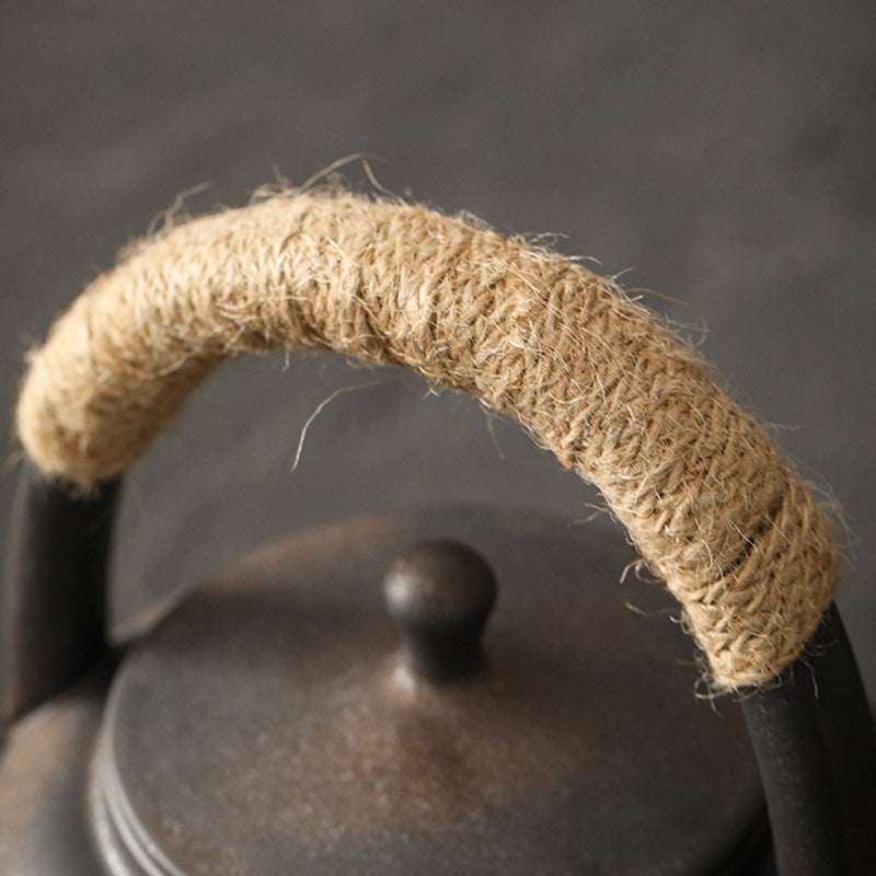 Théière Gongfu rétro en céramique marron 700 ml avec base