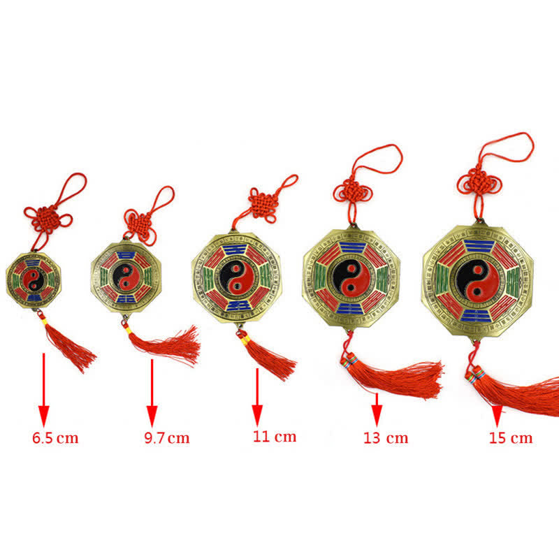 Feng Shui Bagua Map with Five Emperor Coins | 6.5cm Harmony Symbol