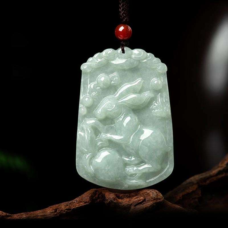Unisex Jade Necklace with 12 Chinese Zodiac Pendants for Abundance