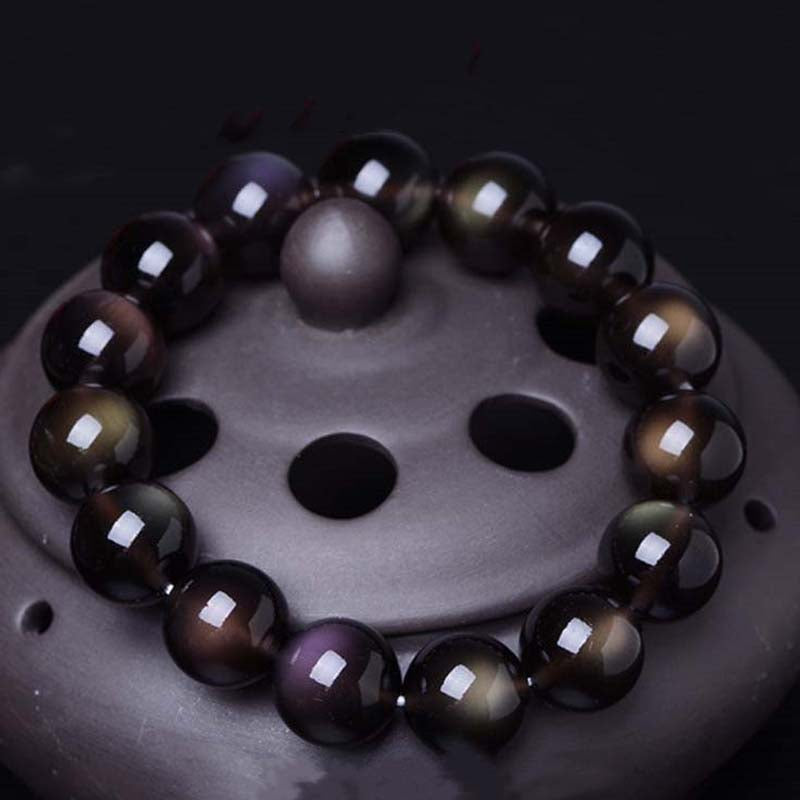 7mm Rainbow Obsidian Protection Bracelet