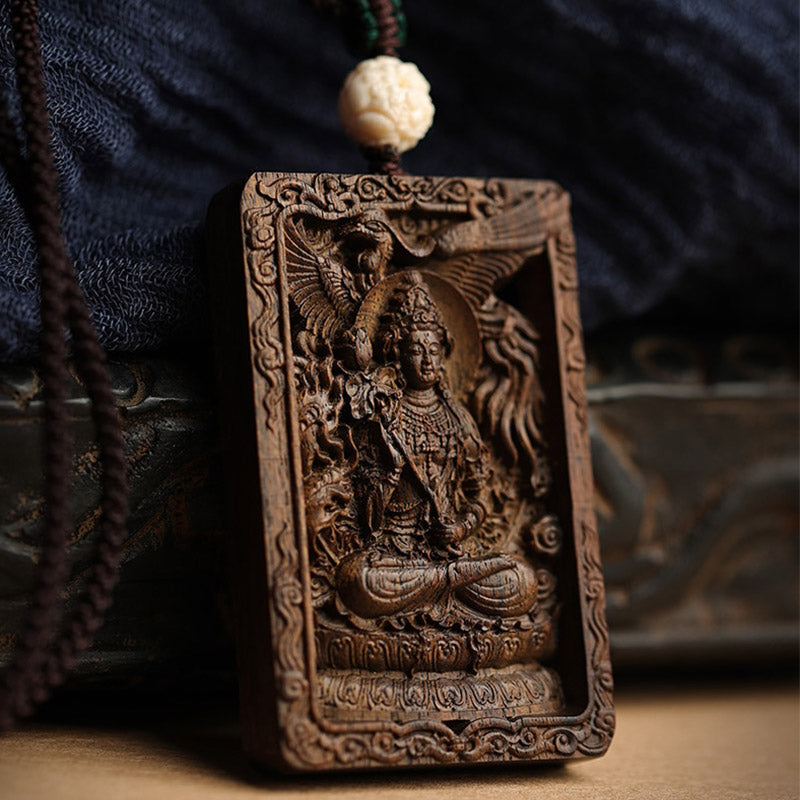 Chinese Zodiac Agarwood PiXiu Dragon Peace Necklace Pendant