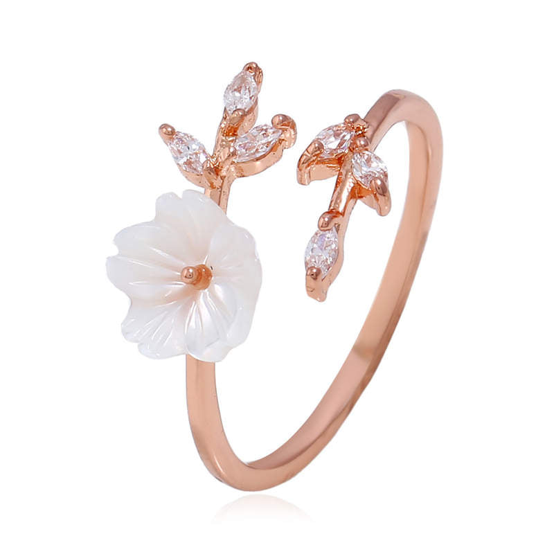 Unisex Copper Luck Ring with Plum Blossom Leaf Pattern