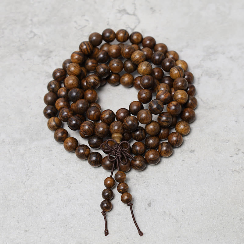 108 Beads Wood Mala Bracelet for Meditation & Prayer