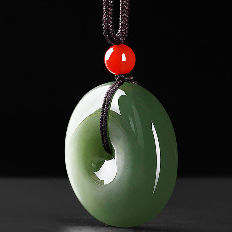 24-28mm Round Jade Prosperity Necklace for Abundance