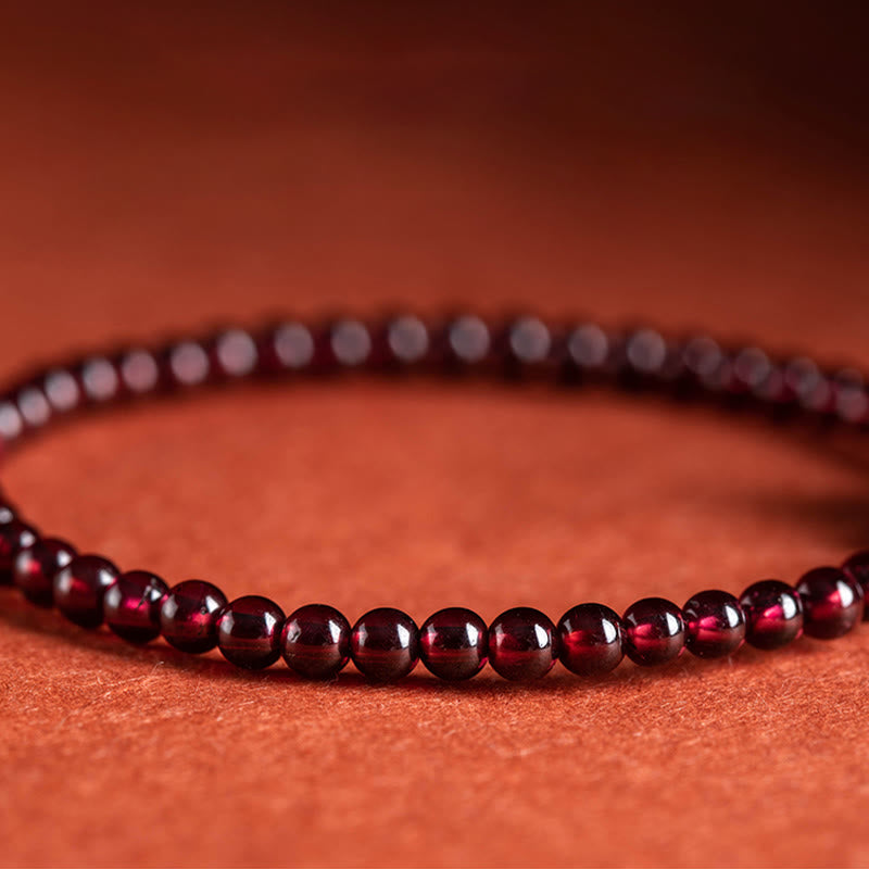 Garnet Cinnabar Pixiu Bracelet for Calm and Blessings