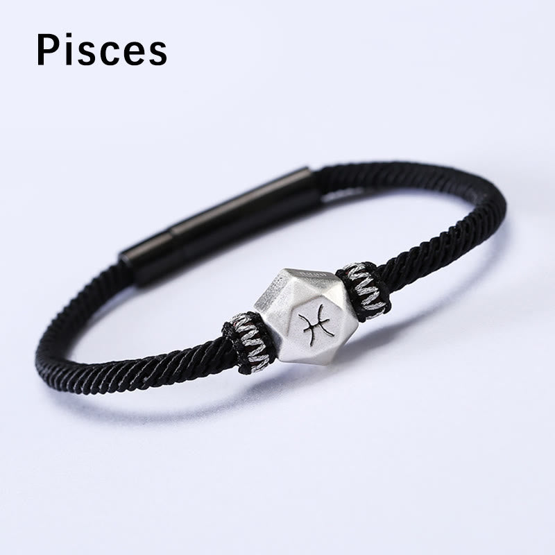 999 Sterling Silver Zodiac Protection Bracelet 17cm