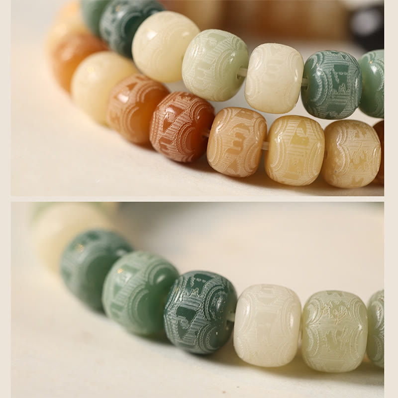 8mm Bodhi Seed Om Mani Padme Hum Bracelet for Harmony