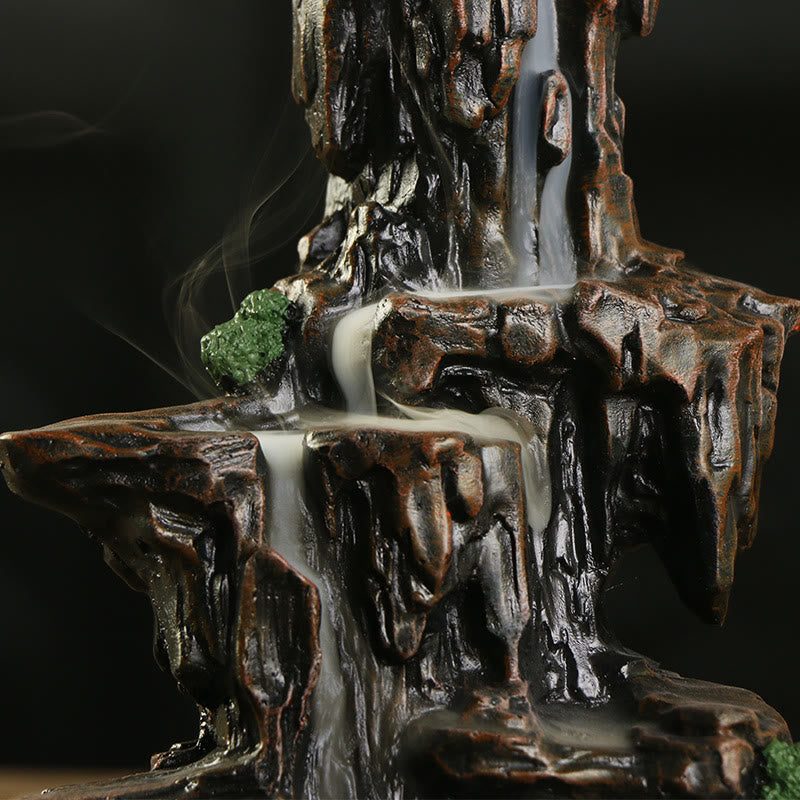 Resin Waterfall Incense Burner with Backflow Smoke Effect