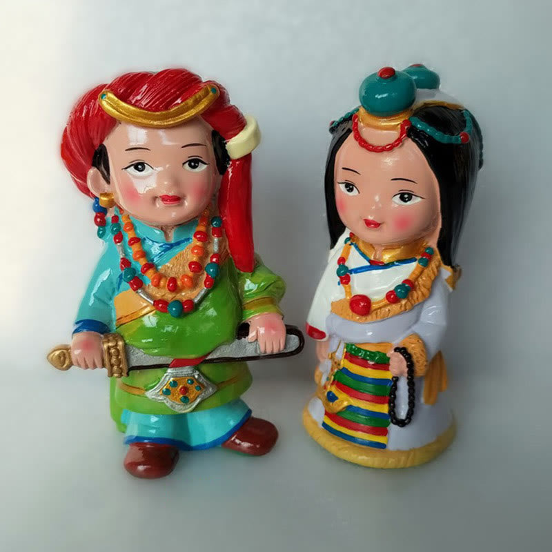 Figurines spirituelles tibétaines peintes à la main de 11 cm