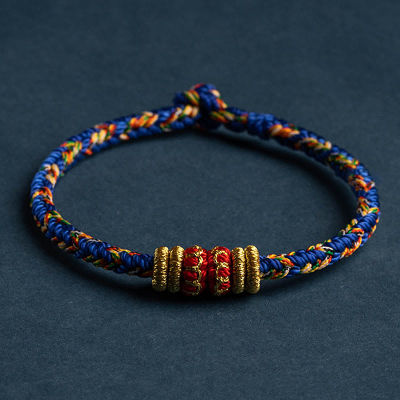 Bracelet en fil rouge fait main avec signe du zodiaque chinois pour la chance et la force