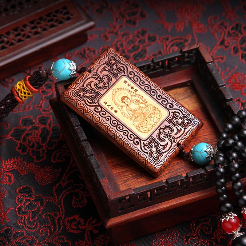 Bouddha en buis tibétain en palissandre, calme et compassion, décoration zen