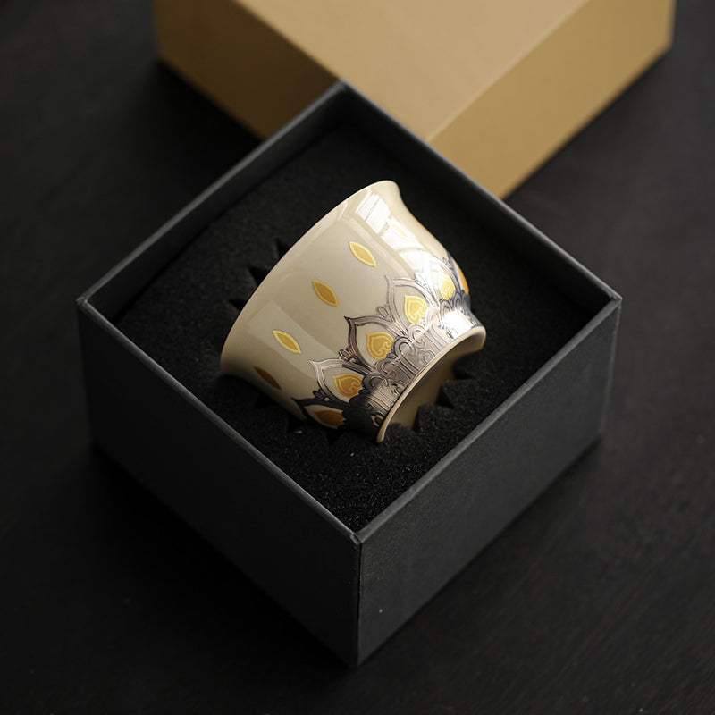 Tasse à thé chinoise en céramique 100 ml Dunhuang Mille Bouddhas