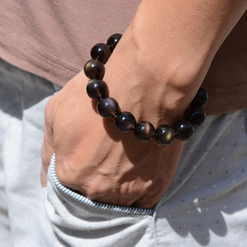 7mm Rainbow Obsidian Protection Bracelet