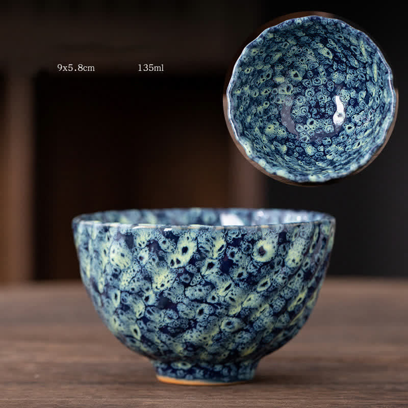 Peach Blossom Ceramic Teacup Beautiful Floral Tea Cup