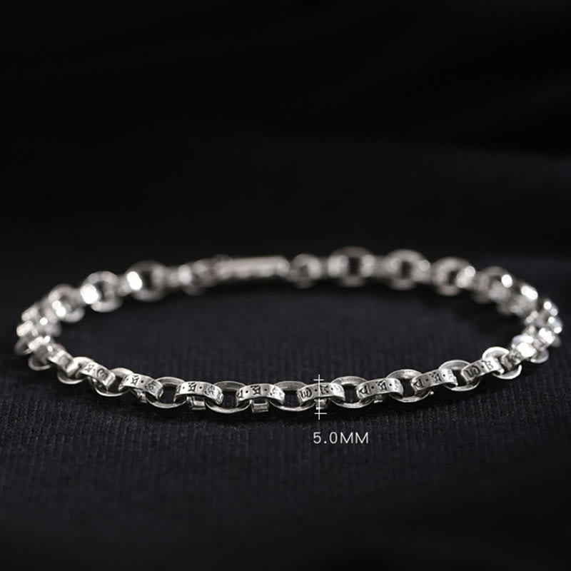 Om Mani Padme Hum 925 Silver Creativity Bracelet 17cm